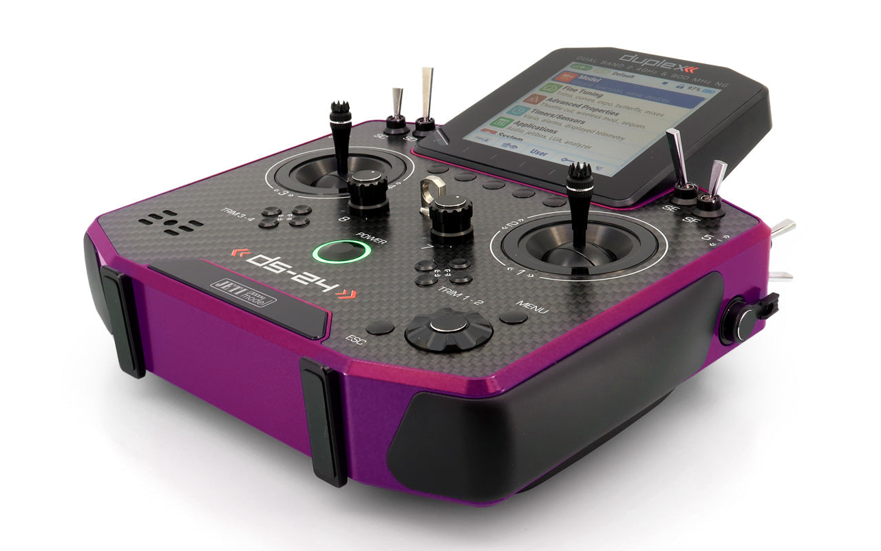 Jeti Duplex DS-24G2 2.4GHz/900MHz NG Carbon Line PURPLE ANODIZED w/REX 12 ASSIST and Aluminum case