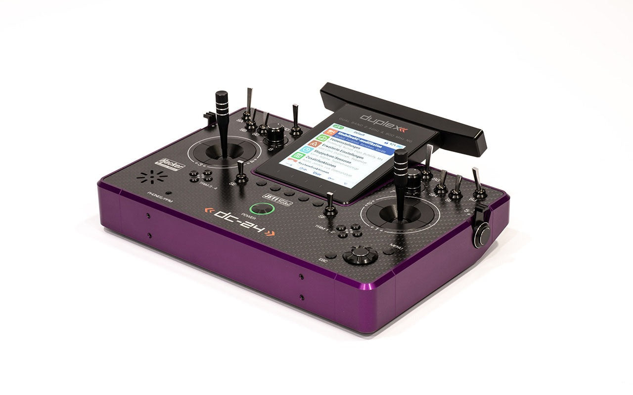 Jeti Duplex DC-24G2 2.4GHz/900MHz NG Carbon Line Purple Limited Edition & w/REX 12 ASSIST and Aluminum case