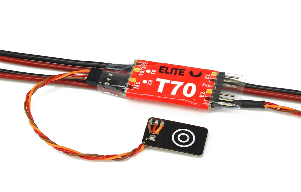 Elite T70 ESC Electronic Dual Power Redundant Switch, Telemetry Expander w/Backup Battery Management (Jeti EX, Graupner HoTT, Futaba S.Bus2, PowerBox)