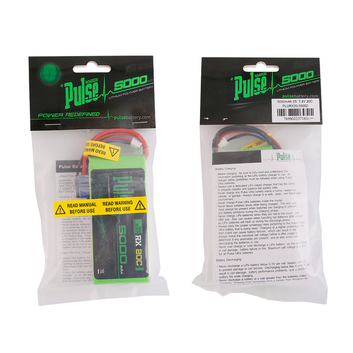 PULSE LIPO 5000mAh 7.4V (Receiver Battery) - ULTRA POWER SERIES 20C