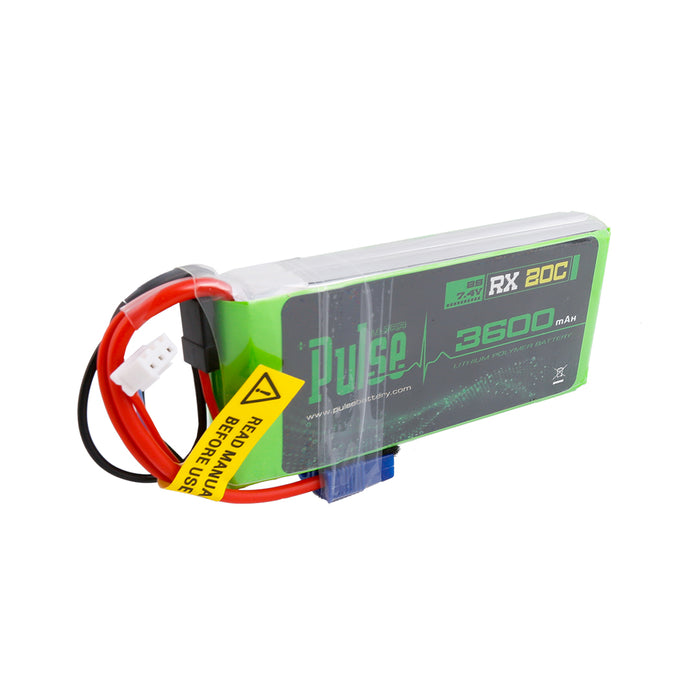 PULSE 2S 3600mAh 20C 7.4V RX Receiver Battery - LiPo Battery