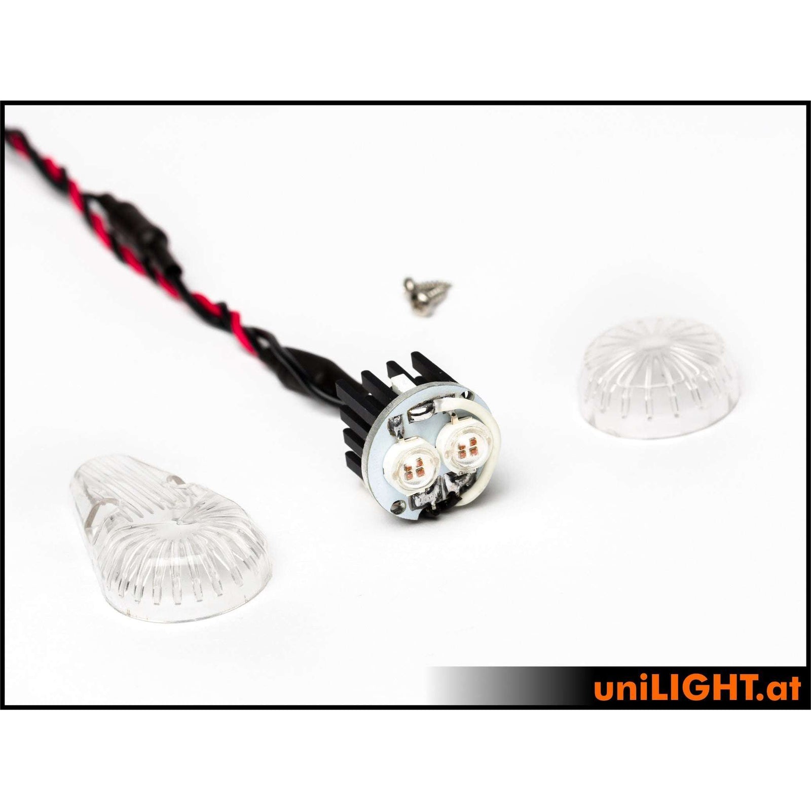 24mm ROUND Double Strobe Light, 2x8wx2, T-Fuse