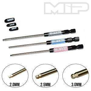 MIP Speed Tip™ Ball Hex Driver Wrench Set, Metric (3), 2.0mm, 2.5mm, & 3.0mm
