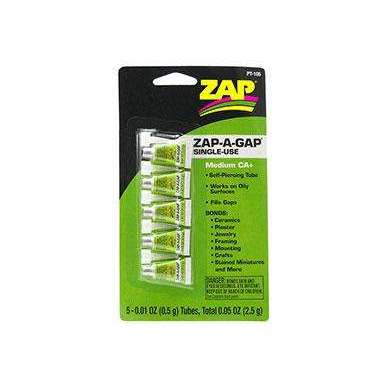 Zap CA Medium Glue Single Use Tubes 5g (5) PT-105